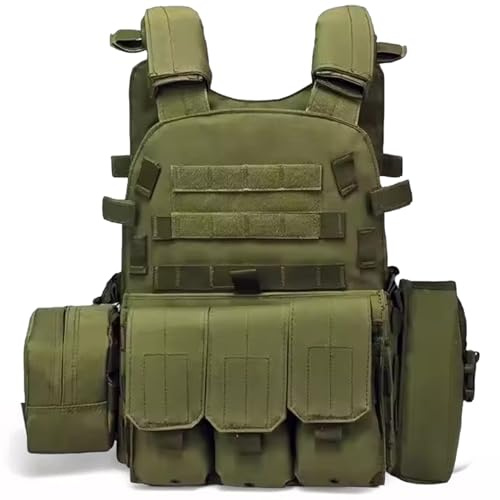 DAGLLGEW Airsoft-Weste, multifunktionaler Molle-Plattenträger, verstellbare, atmungsaktive Paintball-Weste für Outdoor, Feld und Sicherheitspersonal, Trainingsplattenträger Paintball