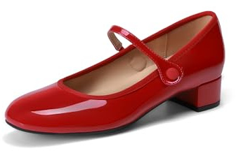 DREAM PAIRS Women's Low Heel Round Toe Slip On Dress Flats | Soft lining, Fit Snugly, Low heel, Non-slip sole, Closed toe, Block heel