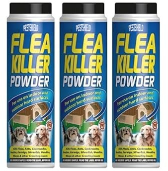 3 x PestShield Flea Killer Powder Crawling Insect Killer Indoor & Outdoor 200g Each by Pestshield