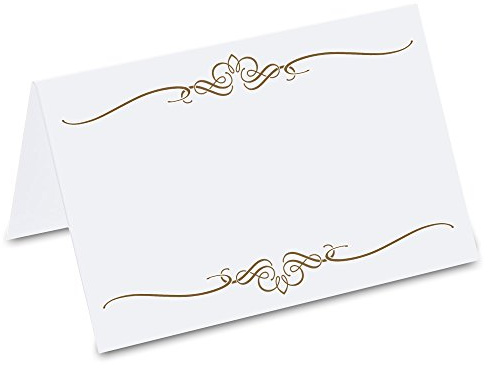 PRICARO Tischkarten Ornament, gold, 50 Stück