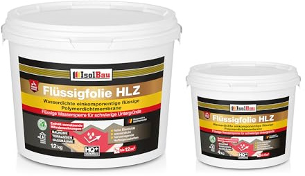 Flüssigfolie HLZ 16kg - Dichtfolie für kritische Untergründe - Wasserdichte Abdichtung für innen & Außenbereich - für Wand & Boden - Balkonabdichtung, Wasserstop, für Fliesen und Holz