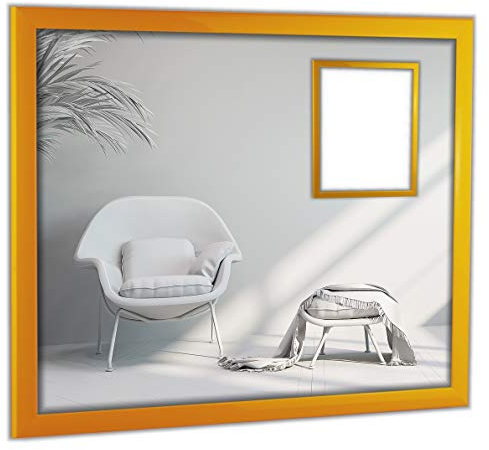 myposterframe Cupid Bilderrahmen modern 28 x 55 cm Größewahl 55 x 28 cm Hier: Warmes Gelb mit Kunstglas Antireflex 1 mm