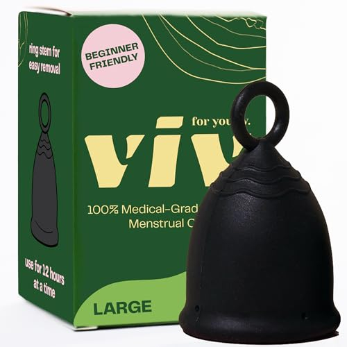 VIV FOR YOUR V. V Menstrual Cup | Large | Safe, Com table, Alternative to Tampons and Pads | Ring Easy Removal | Medical-Grade Silicone Period Cup
