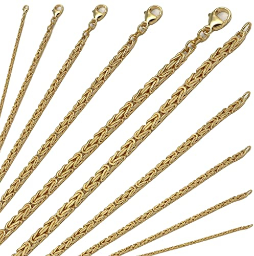 G & J Königskette Collier 585 14Karat 1,8-3-2mm 45-60cm massiv Gelbgold Halskette für Damen Herren Made in Germany (1,8 mm, 55 cm)