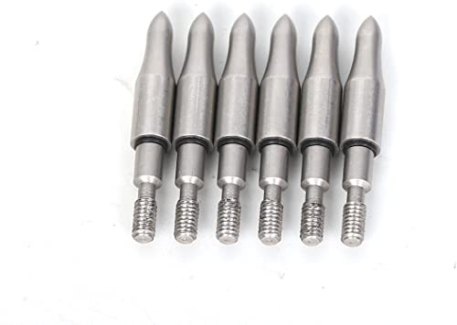 ACCMOS 125 Grain Rostfreier Stahl Pfeilspitze Ovale Pfeilspitzen Bogenschießen Punkt für Recurvebogen Compoundbogen Schießen Pfeil-Zubehör 12 STK (12pc, OD 7.15mm 125gr)