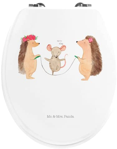 Mr. & Mrs. Panda Motiv WC Sitz Igel Seilhüpfen - Geschenk, Tiere, Toilettendeckel, lustige Sprüche, Klodeckel, Toilette, Gute Laune, Tiermotive,