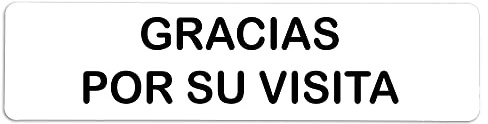 Becral® - Panneau adhésif PVC MERCI POUR VOTRE VISITE | Plaque de porte PVC BLANC | Panneau d'information | Panneau de porte 200 x 50 mm