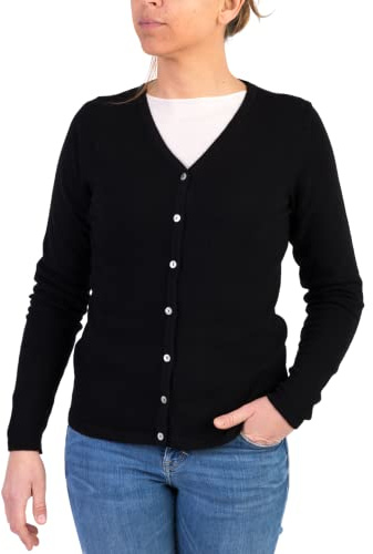 Kvinnor Kofta Blandad Cashmere Golfino Skruvas Knappar Tillverkad i Italien Klassisk Ull Merinos Jacka Långärmad Höst Stickad Khaki Höst Vinter Svart Grå Beige Vinter, Svart, XL