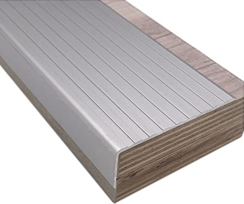 Treppenkantenprofil Kantenschutz Treppenkanten Für Vinyl-Dielenböden, Rutschfeste Aluminium-Legierung Treppenkante Zierstreifen/ Einfassband Für Fliesen-Holz-Treppen, Geriffeltes Laminat Treppenkante