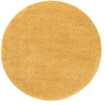 RugVista Comfy Kinderteppich, Ø 100 cm, Gelb | Moderne, Rund, Niedriger Stapel, Nur chemische Reinigung, Oeko-Tex 100, Ohne gefährliche Chemikalien, Kinderzimmer