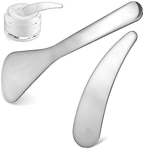 2 Pièces Cuillère à crème pour les yeux en acier inoxydable coréen spatules de beauté peau produits skin care accessoire skincare outils crème pour le visage spatule pour le visage
