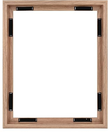 MCS Canvas Float Frames 16x20 Frame, Walnut Woodgrain for Finished Canvases, Vertical & Horizontal Wall Hanging Large with Adhesive for Canvas Paintings (1-Pack)