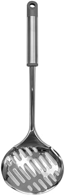 Fackelmann MODE Skimmer, Oil Skimmer & Strainer, Stainless Steel, Heat-Resistant Rounded Handle, Metal Colander Straining Spoon, Deep Fat Frying, Slotted Holes, 36.5cm