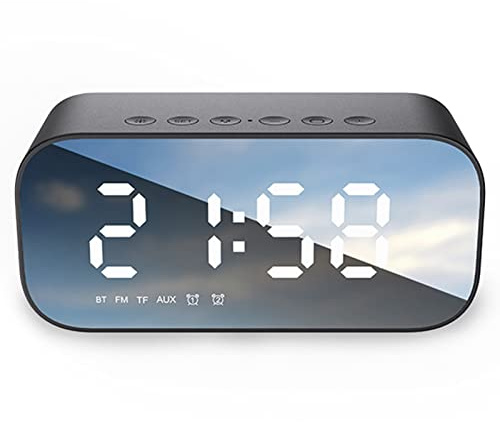 Teksome Despertador Digital,Radio Despertador Digital portátil con Gran Pantalla LED Regulable | Reproductor de música para niños, Dormitorio, Camping