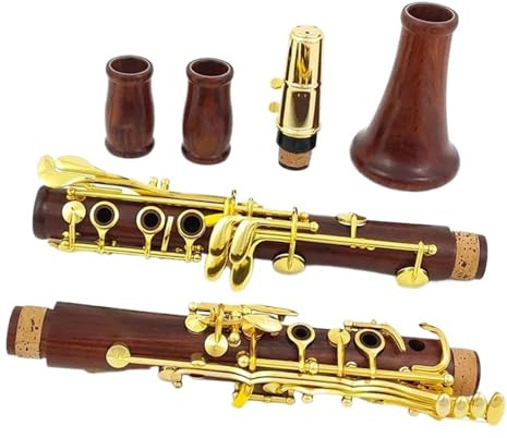 Klarinetten-Set Professionelle Klarinette Aus Rotem Holz, Palisander, Bb, Vergoldete Klappen, 17 Hauptmaterialien: Kupfer-Nickel