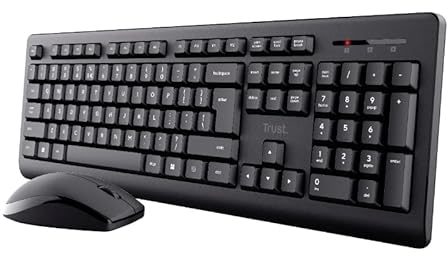 Trust Primo Spanisches QWERTY-Layout Tastatur und Maus Set Kabellos