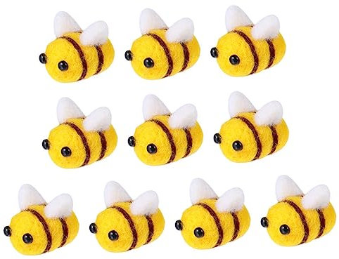 Tofficu 30 Stücke Bienenzubehör Aus Wollfilz DIY Bienenform Handwerk Material Für Bienenmotto-Feier Bastelmaterial Aus Filz Wollfilzbiene Für Kleidung Hut Dekoration