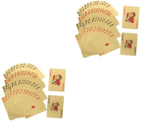 ibasenice Goldplattierte Pokerkarten Wasserdichtes Langlebiges Kartenspiel Mit Hochwertigem Druck Für Pokerabende Und Partys Für Erwachsene