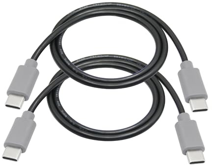 Riertostng 2Pcs USB C Charging Data Cable 0.5M/1.5FT, USB Type C Male to USB Type C Male Power Cord with OTG Feature, Compatible Laptop, Cell Phone, Tablet, MP3 Player, Headset