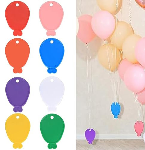 16 Pcs Colorful Balloon Weights, Plastic Balloon Shaped Weights, Reusable Helium Balloon Pendants for Helium Balloons,Parties and Celebrations Decoration- 8 Colors