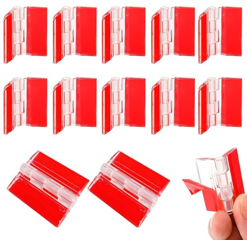 MWUMRCM Lot de 12 Charnière, charnières en acrylique transparent - 35 x 30 mm Petites charnières de piano - En plastique transparent - Pour armoire, tiroir, meubles, bricolage