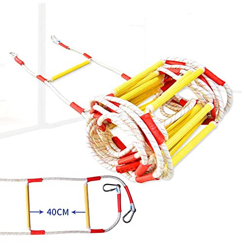 PYCJNFC Feuerfeste Rettungsleiter, Rettungsleiter, Sicherheitsleiter, Not-Feuer-Flucht-Strickleiter, Rettungsleine für Zuhause, runde Nylon-Weichleiter für den Außenbereich, Kletterleiter für Zuhaus
