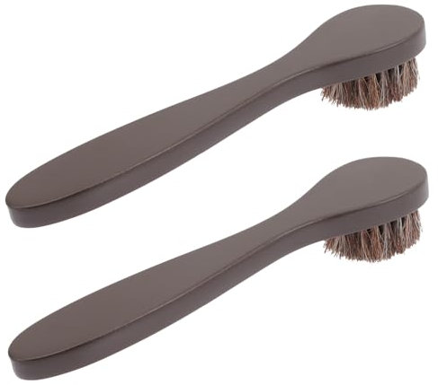WRITWAA 2piezas Cepillos para Zapatos De Cuero Cepillo para Crin De Caballo para Pulir Zapatos Herramienta para Pulir El Cuidado De De Cuero Casa