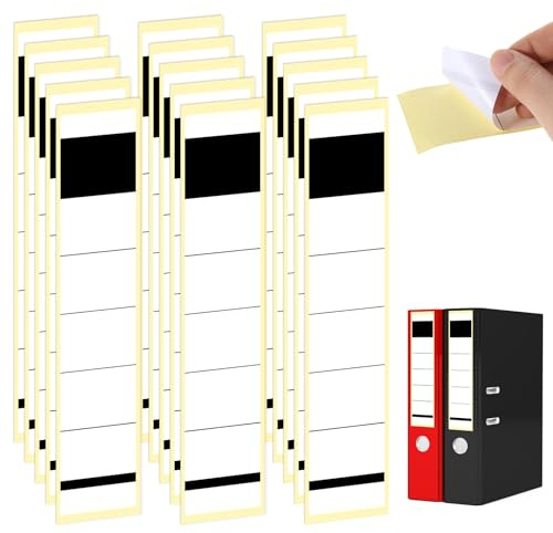 JIYIN 50 Stück Ordnerrücken Selbstklebend, 19×3.6cm Ordnerrücken Aufklebe Ordner Rückenschilder für 5 cm Schmale Ordner für Büro Bibliothek Archivierung