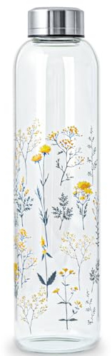 WENLIM 1l Gourde Verre 1 litre Bouteille D'eau Verre sans bpa