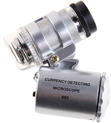 Accesorios para microscopio 1 unids 60x mini lupa de joyero con LED microscopio portátil de bolsillo fácil de llevar, durabilidad y rendimiento fiable