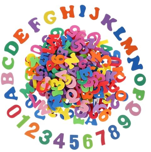 WUSJCOF 260 Pezzi Lettere in Gommapiuma, Adesivi Alfabetici Autoadesivi, Sticker Lettere per Lavoretti Creativi, Bambini, Scuola, Inizio Scuola (Colorato)