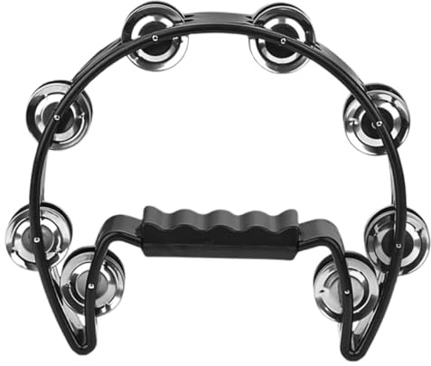 Milisten Doppelreihiges Tamburin mit Glöckchen Handheld Percussion Instrument für Ktv Partys Konzerte und Unterricht Ergonomisches Design für Komfort und Klare Klangqualität