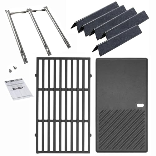 WELL GRILL Reservdelar för Weber Spirit I & II E/S 310 320 330-serien, 7636 Flavorizer Bars & 69787 rostfritt stål brännare & 44,5 cm grillgaller och grillplatta för Weber Spirit 300 gasgrill