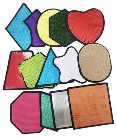 MotiveTech 8 Pezzi Tappeto Sensoriale Gioco Tattile Bambini Tappetino Allenamento Sensoriale Pannello Sensoriale Portatile Tessuto Confortevole Facile da Traspor, 14 Pezzi