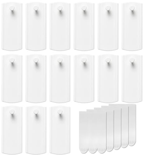 15 Stück Klebehaken Bilder 3 x 7,5 cm, Selbstklebende Bilderahmen Aufhänger Ohne Bohren, Wandklebenagel für Poster, Fotos und Dekorationen, Ideal für Mietwohnungen,Klebenagel für Bilderrahmen