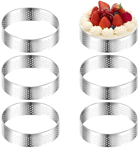 EJRUP Cercle a Patisserie 6CM, 6 Pièces Cercle Tartelette, Emporte Piece Rond, Cercle Cuisine pour Muffins Tartes Gâteaux Crumpets