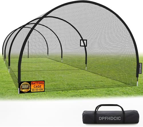 DPFHDCIC Baseball & Softball Batting Cage Net 30ft x 10ft x 10ft