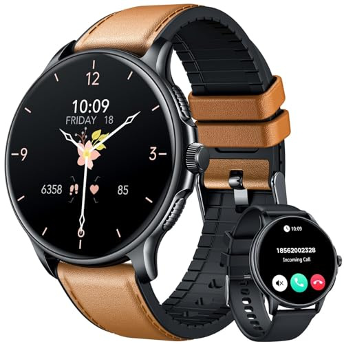 Orologio Smartwatch Uomo Smart Watch: 1.43 Intelligente Orologi con Chiamate Bluetooth Pressione Sanguigna SpO2 100+ Modalità Sport IP68 Impermeabile Contapassi Compatibile Tracker per Android iOS