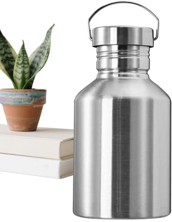2L Large Stainless Steel Thermal Flask For Hot And Cold Drinks,Metal Jug With Handle,Insulated Water Bottle With Leak-Proof Lid,for Fitness, Sports & Outdoor