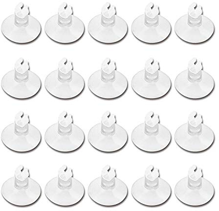 BornFeel Aquarium Suction Cups 20pcs Clear Airline Tube Clips Holders Clamps 3/16 '' for Fish Tank Tubing