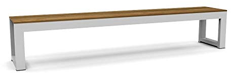 Gartenbank Edelstahl Careser Teakholz massiv Maße (B x H x T) 180 x 45 x 40 cm