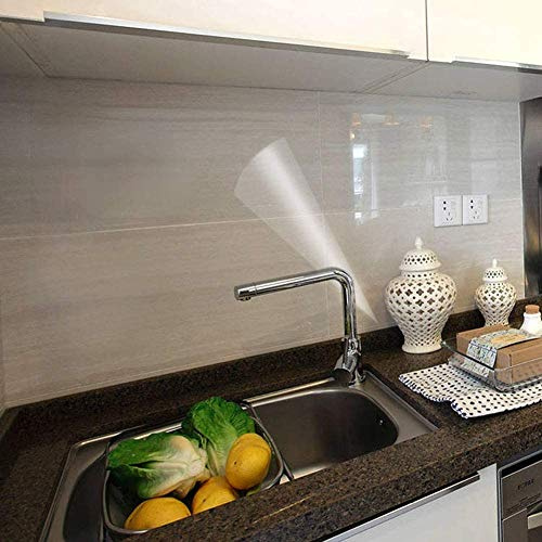 COSNIGHT Clear Contact Paper Kitchen Oil Proof Waterproof Wallpaper Self Adhesive Vinyl Film High Temperature Resistant Transparent Removable Paper for Cupboard Doors Walls Kitchen 11.8In*118In