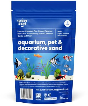 2Kg Decorative Sand, Midi Pack l Suitable for Aquariums Fish Tank Natural Substrate l Landscaping, Cosmetic Sand for Plant Tank l Fine Grain Natural Color