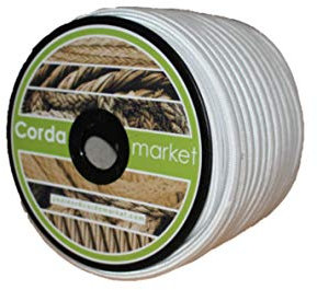 Cordamarket 10mm, Elastico Unisex-Adulto, Bianco, 25mts