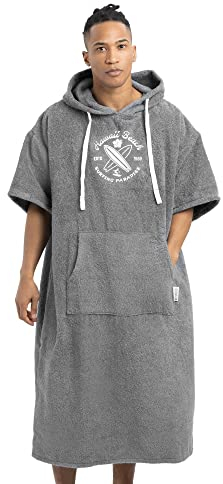 HOMELEVEL Badeponcho Unisex - Surf Poncho aus 100% Baumwolle - Handtuch für Erwachsene - Bademantel für Damen und Herren - Badetuch mit Kapuze