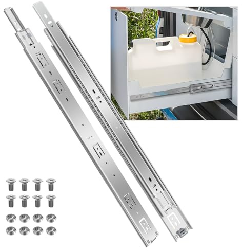 SHUHANG Schubladenschienen 68 kg Tragfähigkeit mit kugelgelagerten schubladenauszug Vollauszug 300 350 400 450 500 550 600 650 700 750 800 850 900 950 1000 mm, Seitenmontage 1 Paar