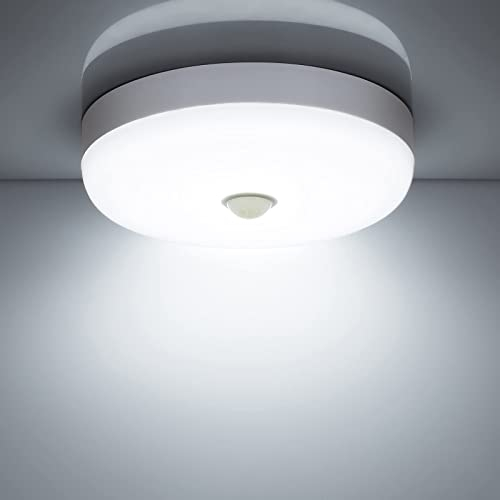 Combuh 15W Plafoniera con Sensore di Movimento Indoor, Tonda Soffitto Lampada con Rivelatore, Lampadari LED con Motion Sensori Automatica, IP56 Impermeabile per Corridoio e Garage