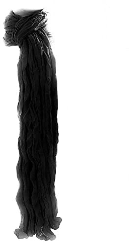 Écharpe en coton froissé indien uni noir
