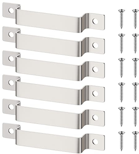 6 Pcs Tape Measure Clip Tape Measure Holder Bench Belt Universal Tool with Screws Stainless Steel Tool Hanger Storage Dock for Mount Drill Power Measures and Belt Clips (Silver)
