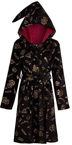 Harry Potter Damen-Bademantel für Teenager, Heiligtümer des Todes, mit Kapuze, Geschenk